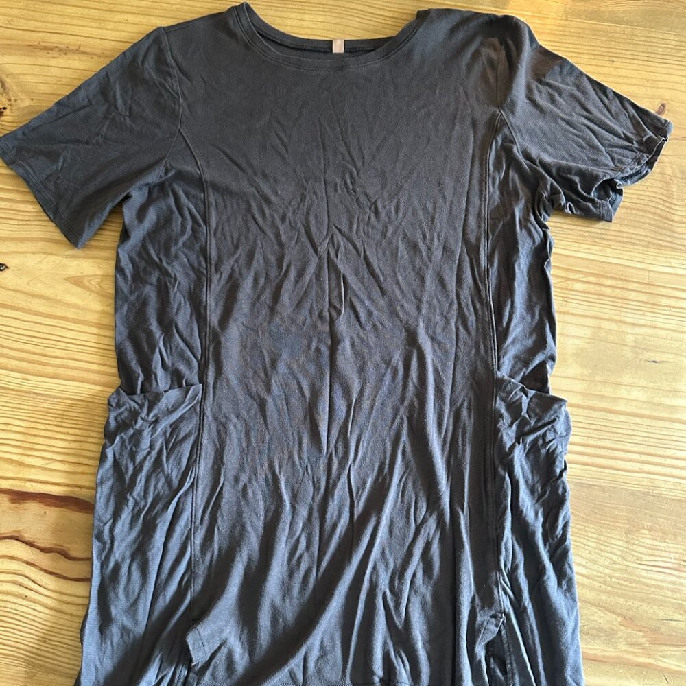 Lunya Cool Paneled Sleep Dress with Pockets - Size Medium